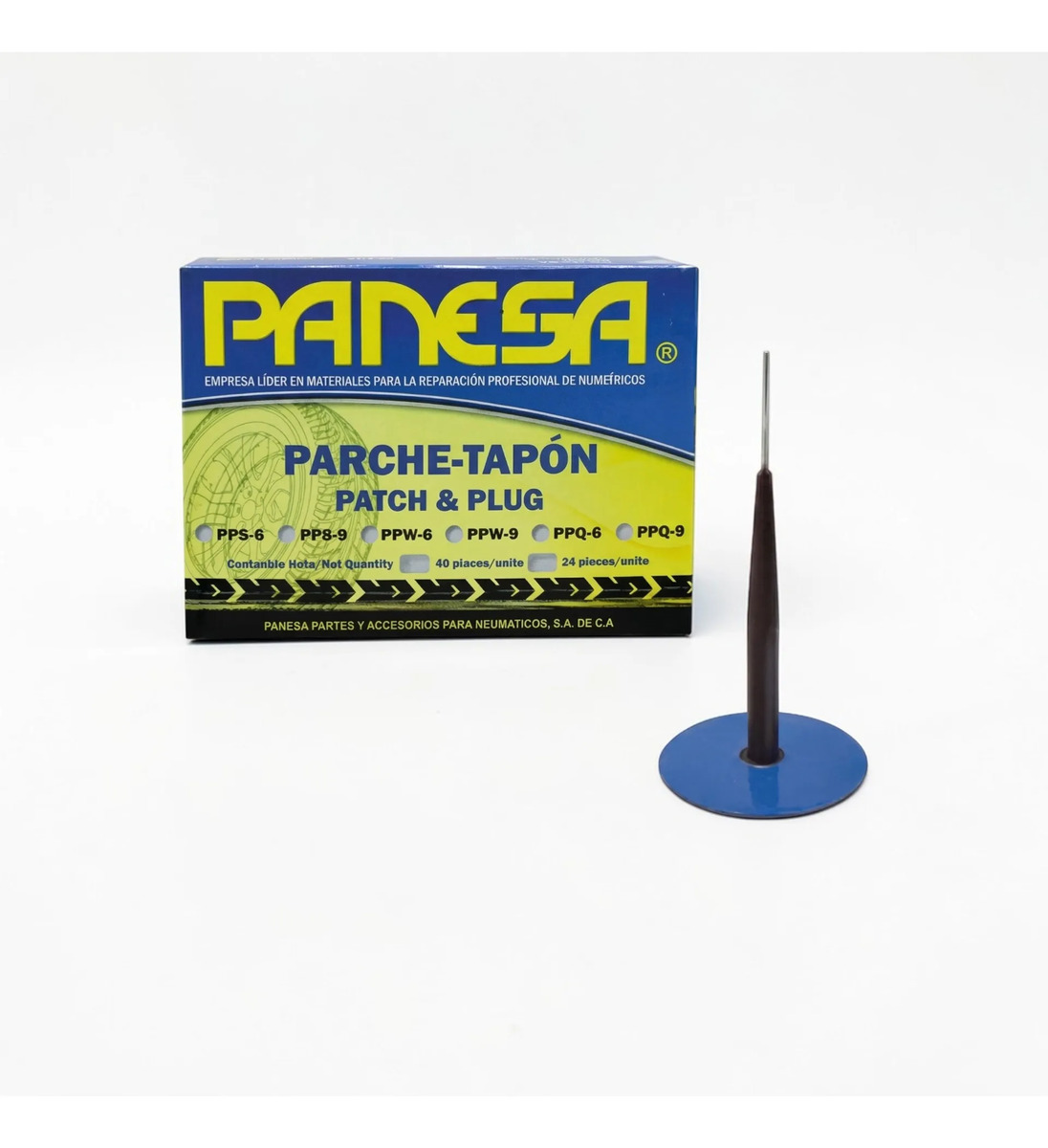 Parche Tapón Maxiseal 1/4 Panesa Reparación Neumático 40pz